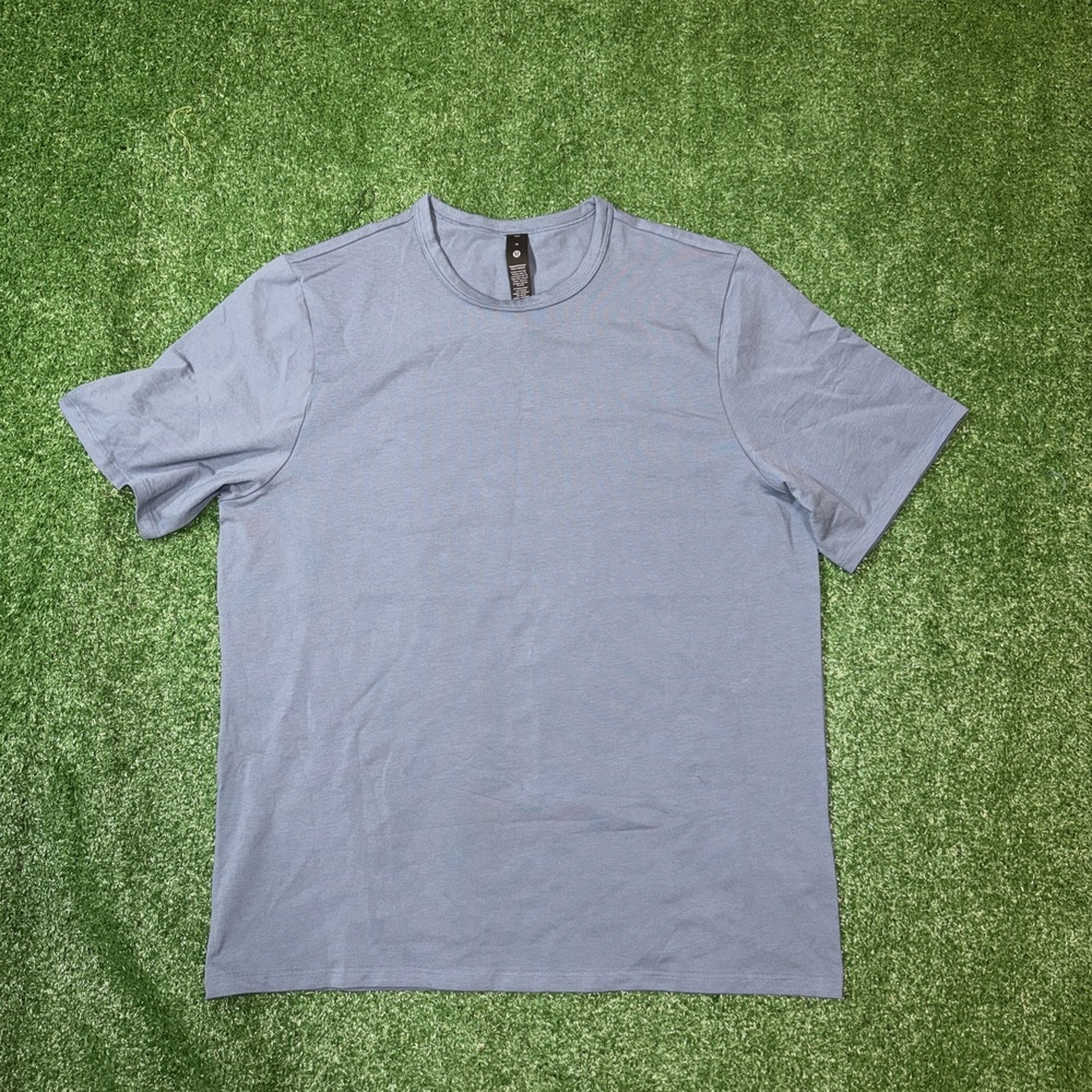 Lululemon Shirt Men's Med Blue Soft‎ Jersey Tee Casual Gym Crewneck Polyester